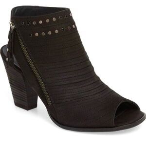 Paul Green Shoes Sydney Dark Nubuck Heel Nubuck Sandals Peep Toe Sz US 10 NWOB‎